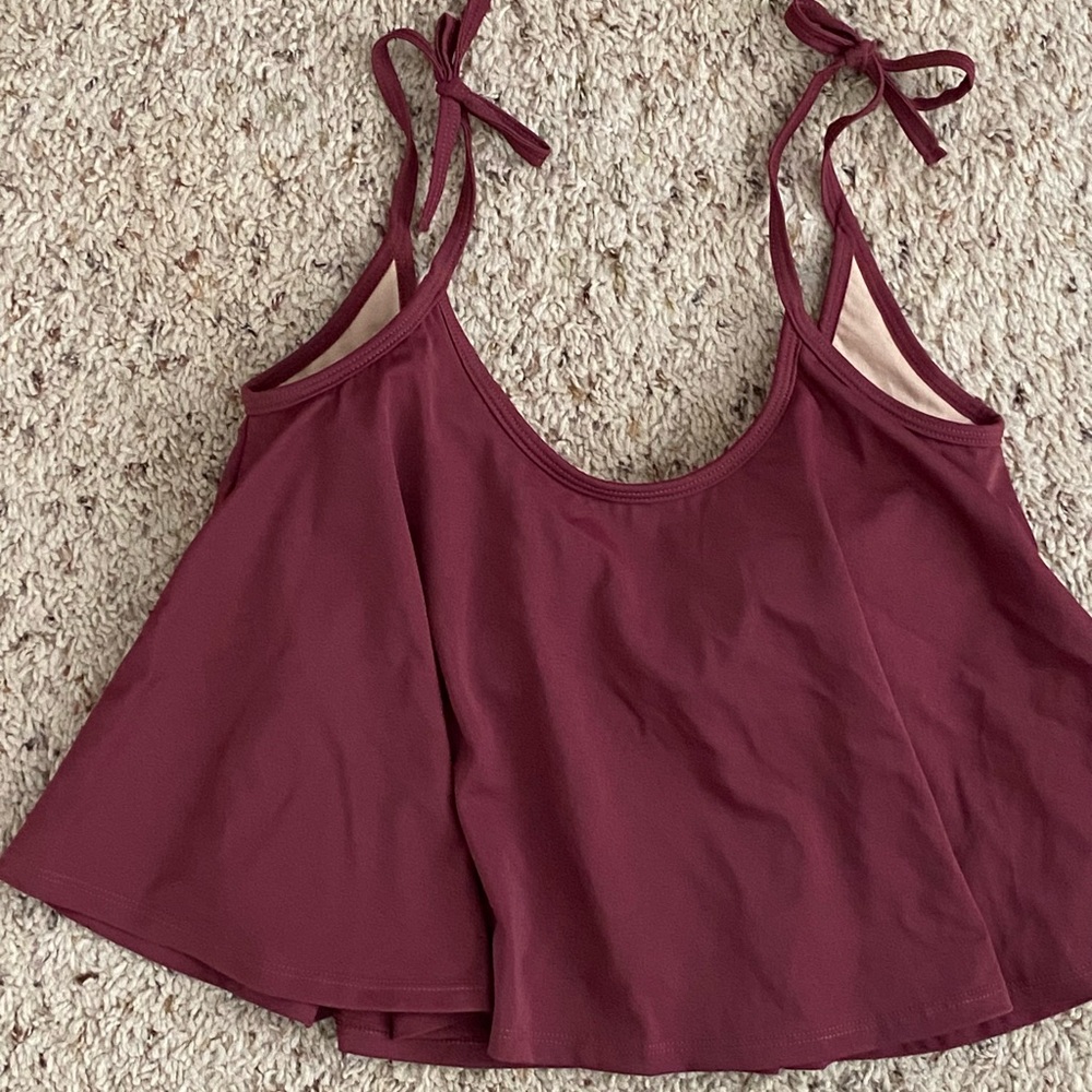 Kortni Jeane wine swing swim top